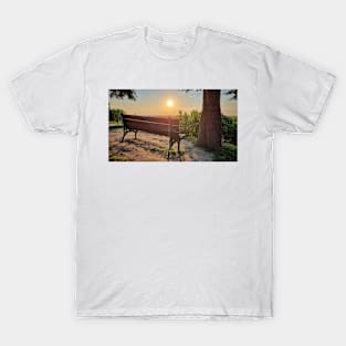 Park Bench in Summer Sunset T-Shirt